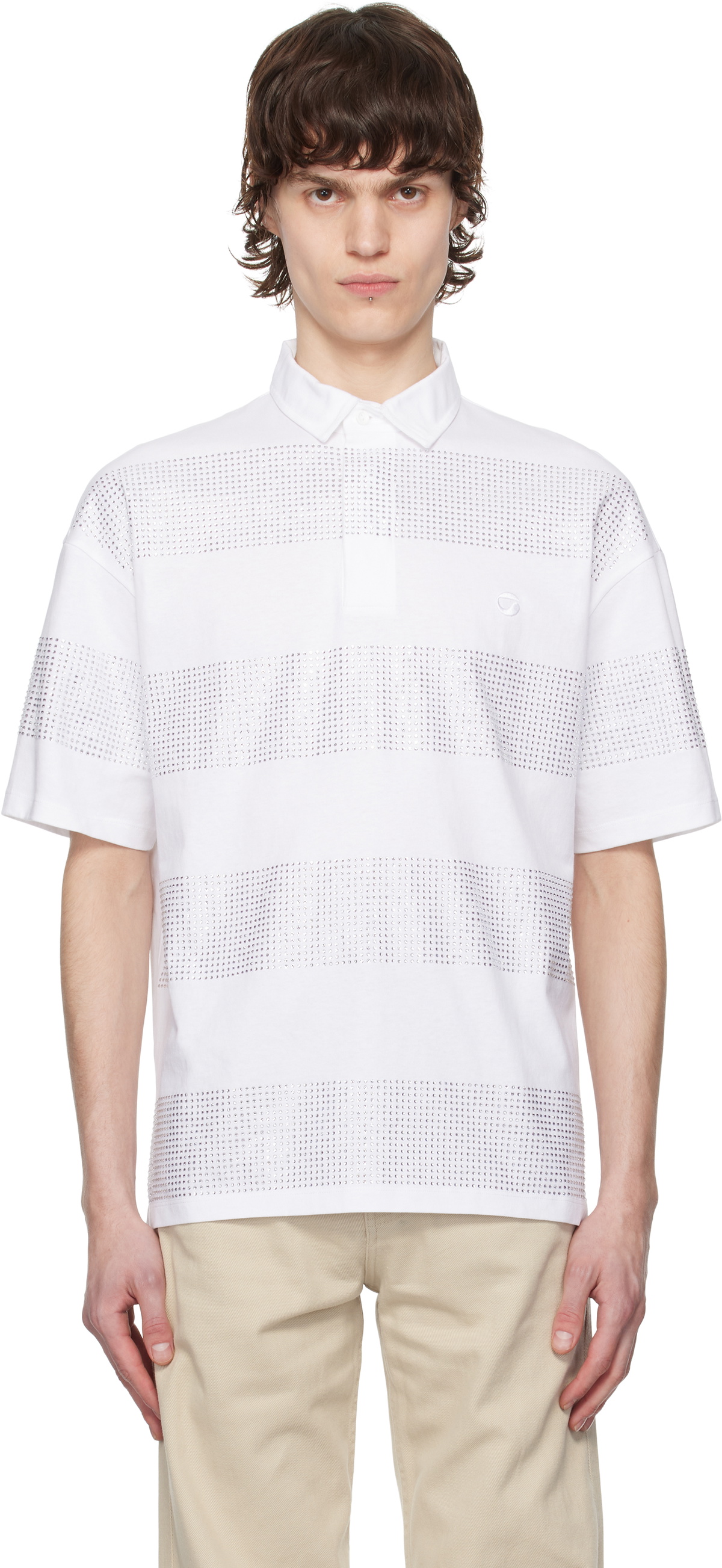 Coperni White Striped Polo