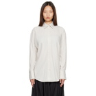 TOTEME Off-White & Blue Oversized Striped Shirt