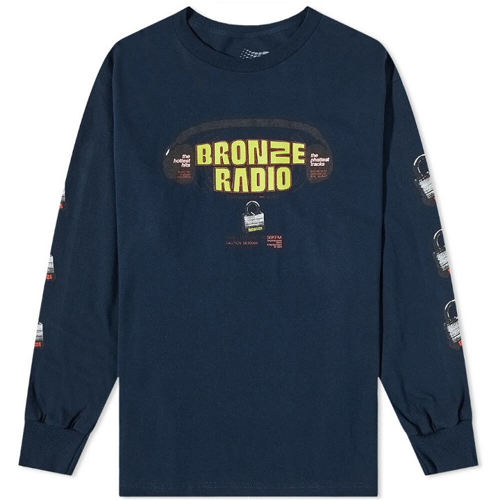 Photo: Bronze 56k Men's Long Sleeve Don't Touch That Fucking Dial T-Shirt in Navy