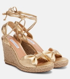 Aquazzura Carina metallic leather espadrille wedges