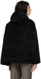 Coperni Black Textured Faux-Fur Jacket