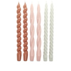 HAY Long Candles - Set Of 6 in Light Rose/Mauve/ Grey