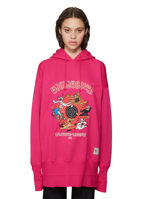 Photo: Vetements Oversized Cartoon Embroidered Hooded Sweatshirt
