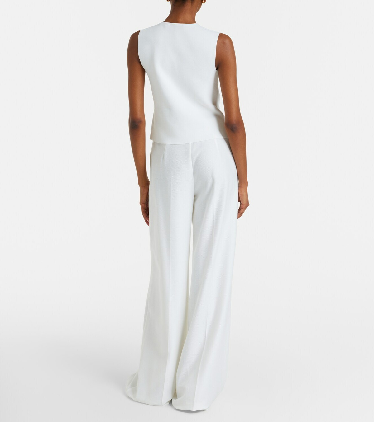 Max Mara Cotton piqué wide-leg pants