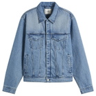 Arte Men's Circle Logo Denim Jacket in Bleach Wash