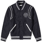 Sporty & Rich Connecticut Varsity Jacket in Navy/White