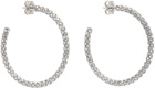 Amina Muaddi Silver & White Large Cameron Hoop Earrings
