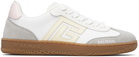 BALMAIN White Swan Suede & Nylon Sneakers