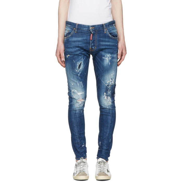 Photo: Dsquared2 Blue Sexy Twist Jeans 