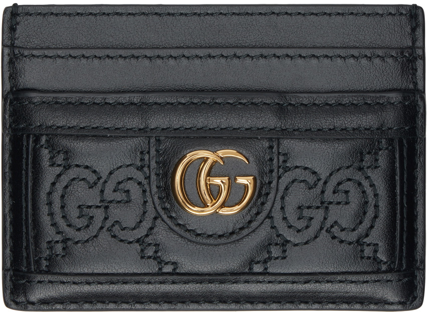 Gucci Card Case Wallet GG Strawberry Beige/Ebony Multicolor in