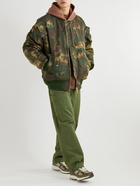 Merely Made - Padded Tie-Dyed Crinkled Nylon-Ripstop Bomber Jacket - Green