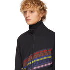 Fendi Black Striped Forever Fendi Zip-Up Sweater