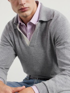 Lardini - Wool and Cashmere-Blend Polo Shirt - Gray