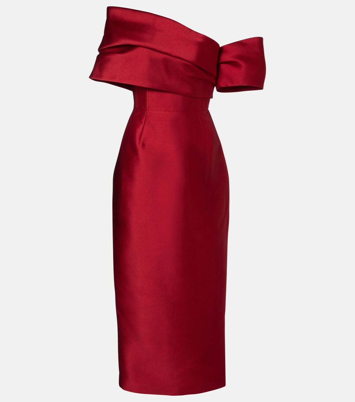 Solace London Mirla off-shoulder satin cocktail dress