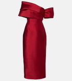 Solace London Mirla off-shoulder satin cocktail dress
