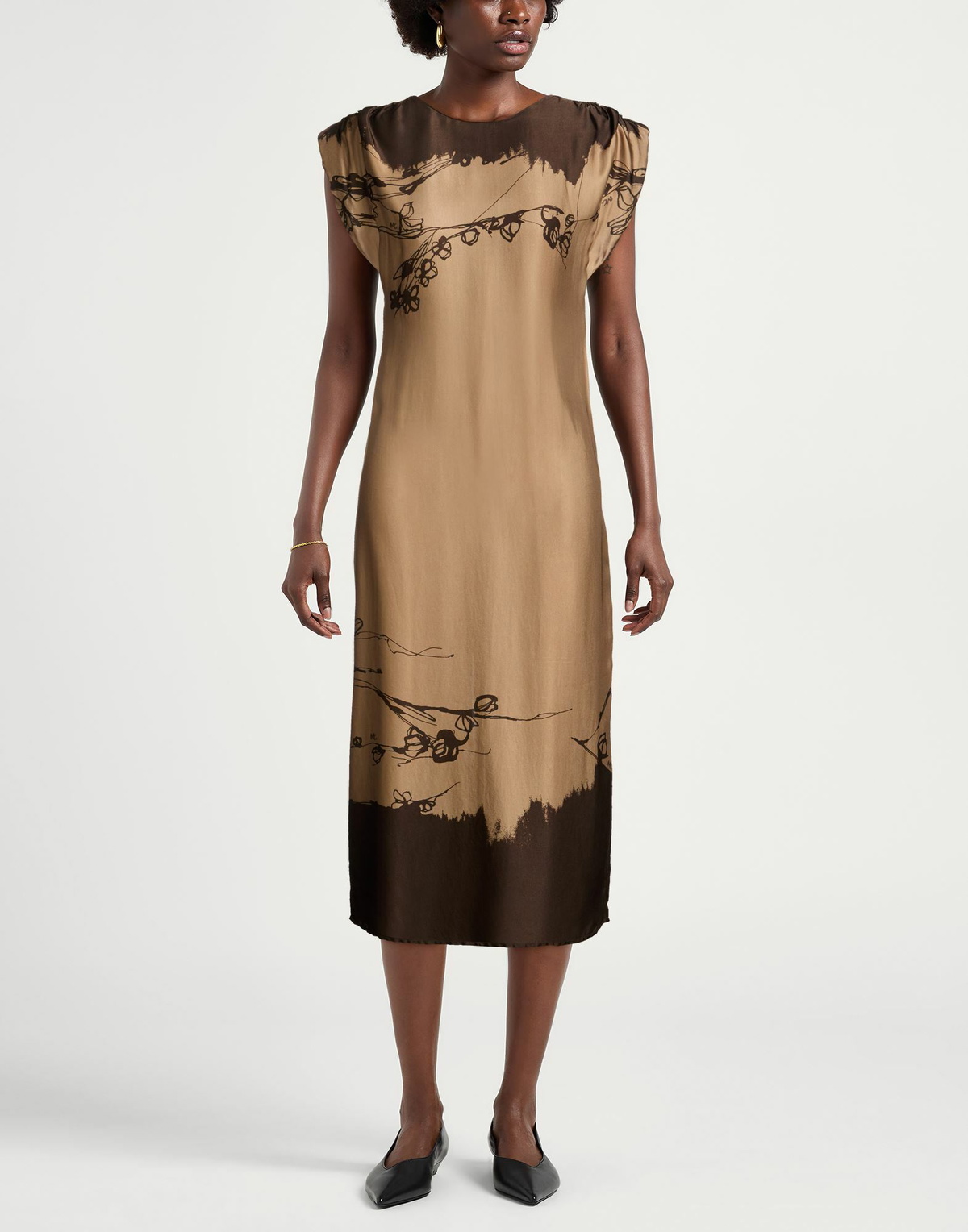 Manila Grace Womens Midi dress Taupe