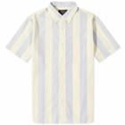 Beams Plus Men's BD Short Sleeve Shadow Stripe Shirt in Yellow