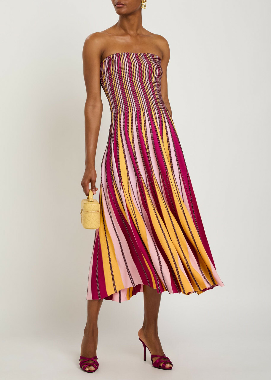 Simkhai Soleil Striped Knit Midi Dress Multicoloured