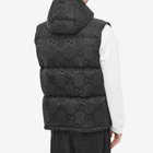 Gucci Men's GG Jaquard Hooded Down Vest in Black