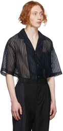 Feng Chen Wang Navy Semi Transparent Shirt