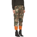 R13 Green and Orange Camo Harrem Sweat Cuffs Cargo Trousers