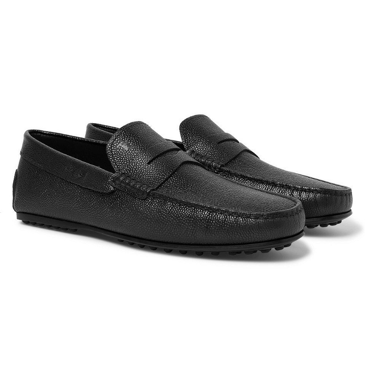 Photo: Tod's - City Gommino Pebble-Grain Leather Penny Loafers - Black