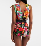 Dolce&Gabbana Floral silk-blend playsuit