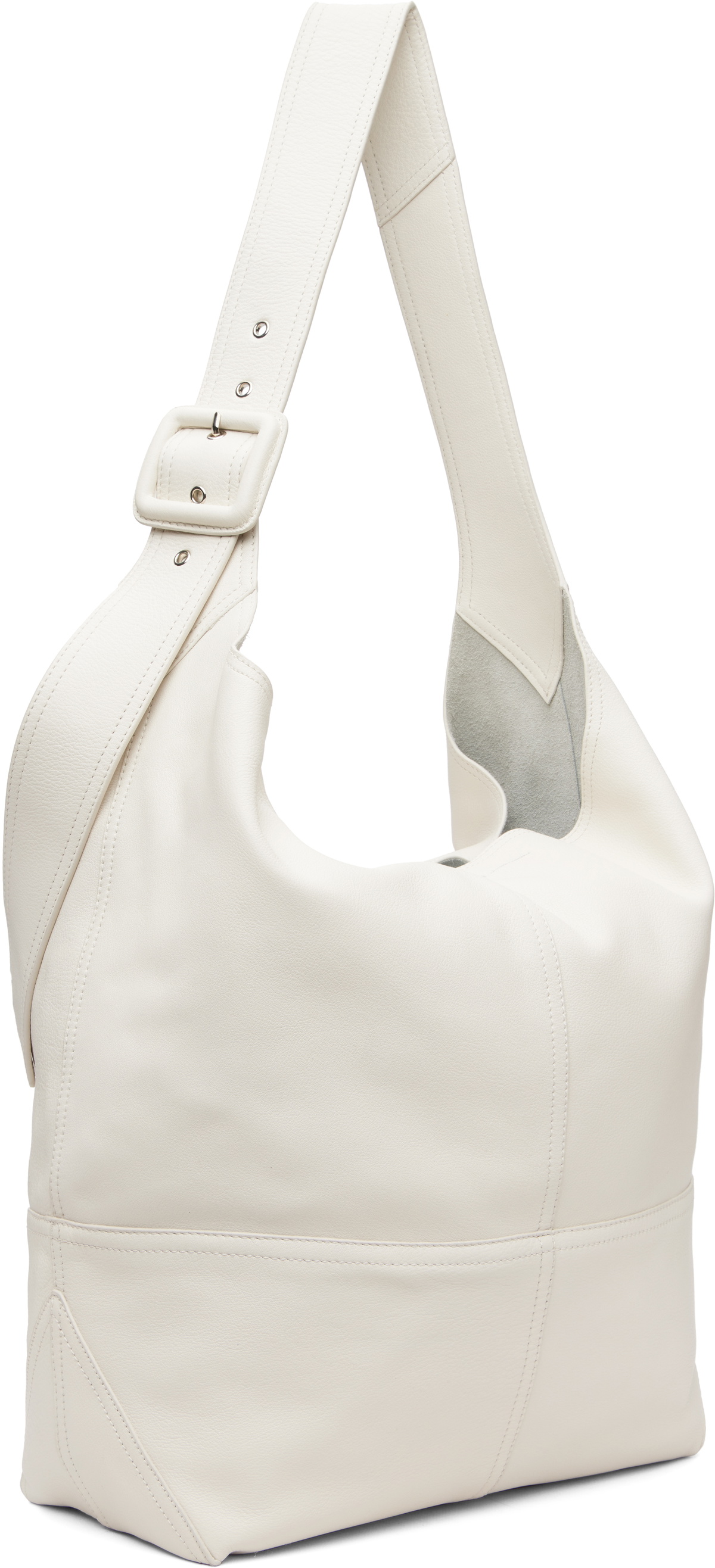 AMI Paris White Taurillon Leather Etienne Crossbody Bag