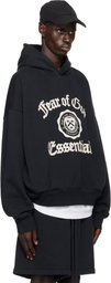 Fear of God ESSENTIALS Black Heavy Fleece Vintage Shrunken Hoodie