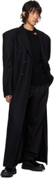 LGN Louis Gabriel Nouchi Black Double-Breasted 6 Buttons Coat