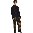 HOPE Black Flower Print Break Trousers