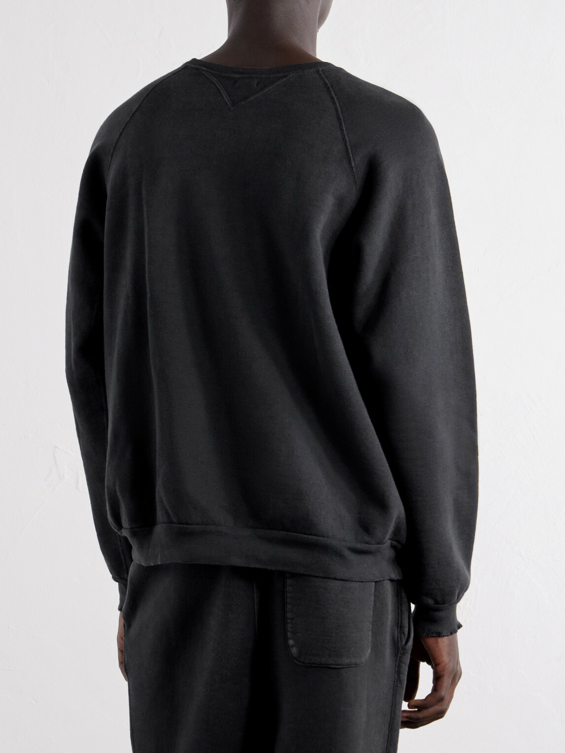 A.PRESSE - Vintage Cotton-Fleece Sweatshirt - Black
