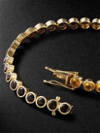 42 Suns - 14-Karat Gold, Citrine and Smokey Quartz Tennis Bracelet - Gold