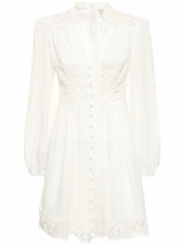 Photo: ZIMMERMANN - August Plunge Linen Mini Dress