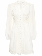 ZIMMERMANN - August Plunge Linen Mini Dress