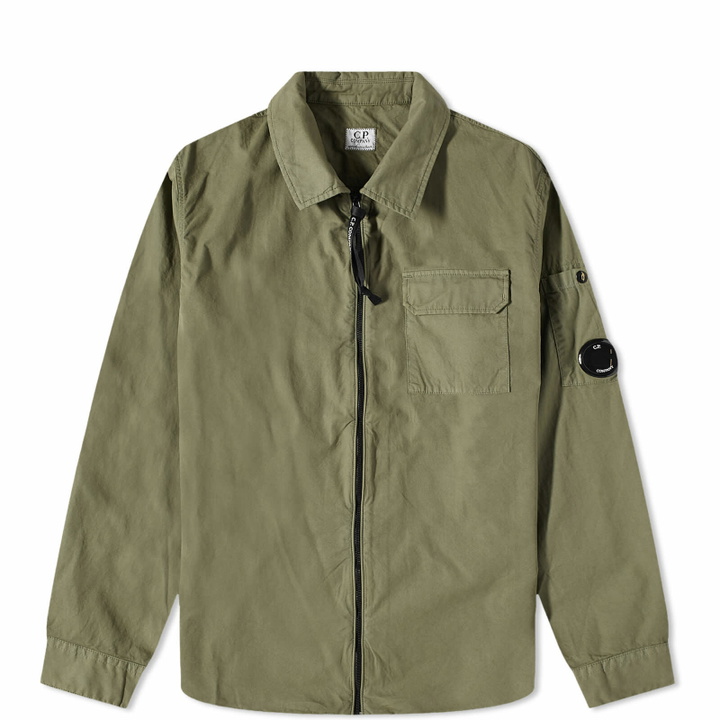 Photo: C.P. Company Undersixteen Women's Arm Lens Gabardine Shirt in Bronze Green