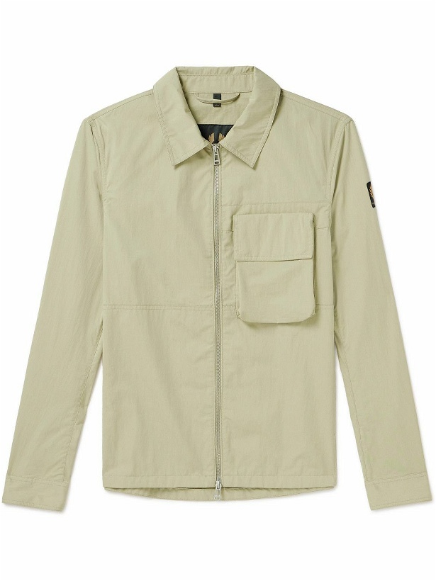 Photo: Belstaff - Runner Logo-Appliquéd Cotton-Blend Gabardine Overshirt - Green
