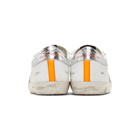 Golden Goose White and Orange Superstar Sneakers