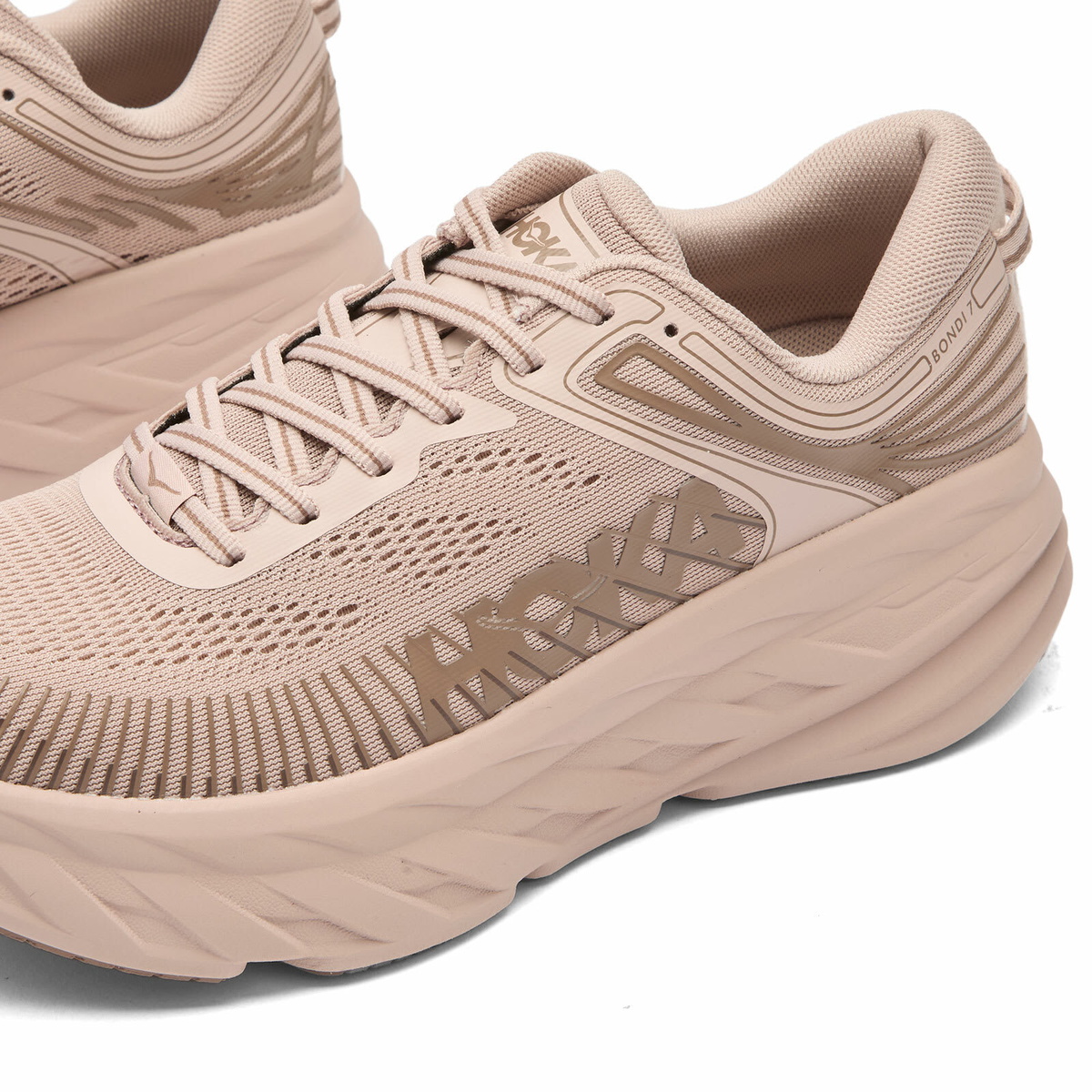 HOKA ONE ONE Women's Bondi 7 Sneaker in Date Sugar/Date Syrup