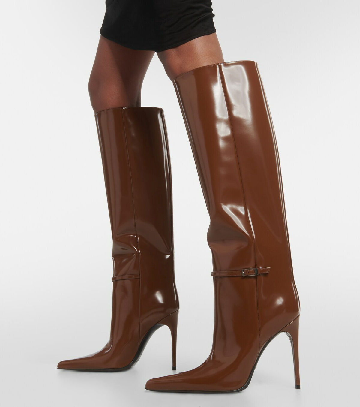 Bottes Overknee CQ Couture - Cuir Véritable - Brun - Pointure 45 - Sur Mesure - Italie