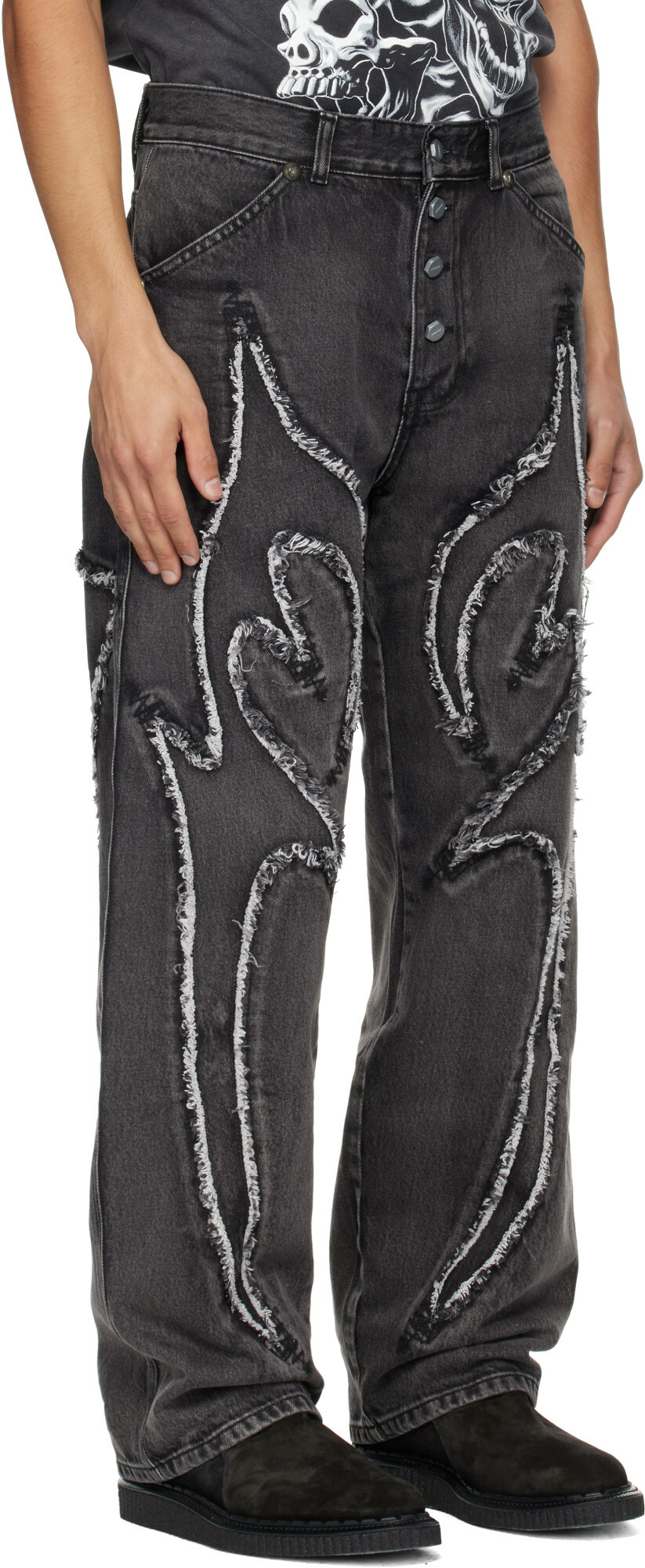 Thug Club Black Reverse Applique Denim Jeans