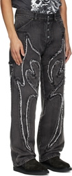 Thug Club Black Reverse Applique Denim Jeans