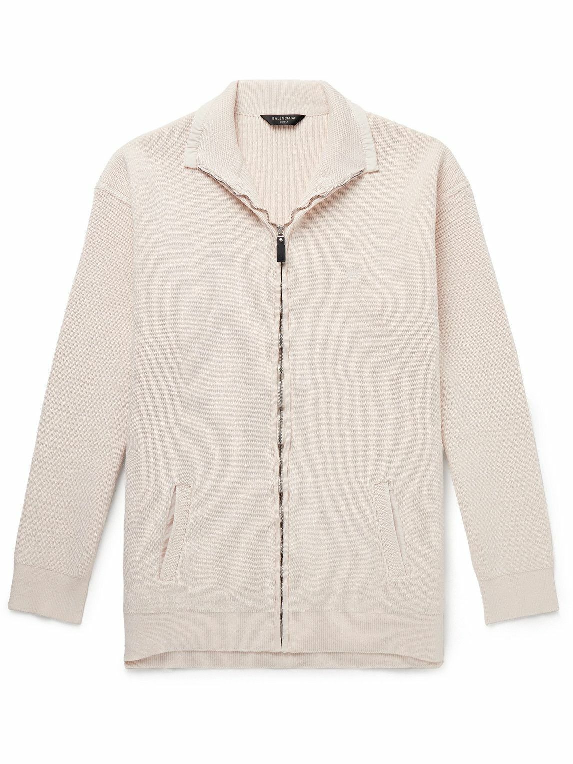 Balenciaga - Intertwined Oversized Logo-Print Ribbed Cotton-Blend