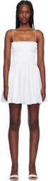 Matteau White Shirred Bodice Minidress