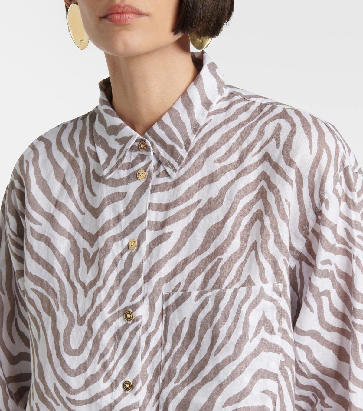 Heidi Klein Zebra-print linen shirt