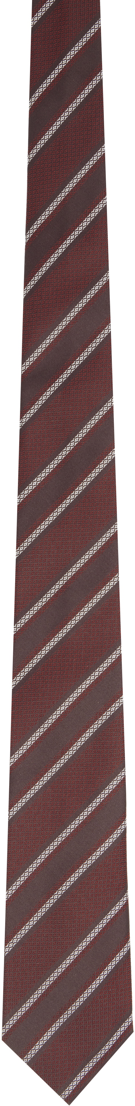 Tiger of Sweden Burgundy & Brown Lineman Tie
