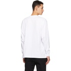 MSGM White Micro Logo Long Sleeve T-Shirt