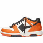 Off-White Men's Out Of Office Low Leather Sneakers in Orange/Black