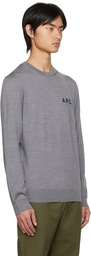 A.P.C. Gray Embroidered Sweater