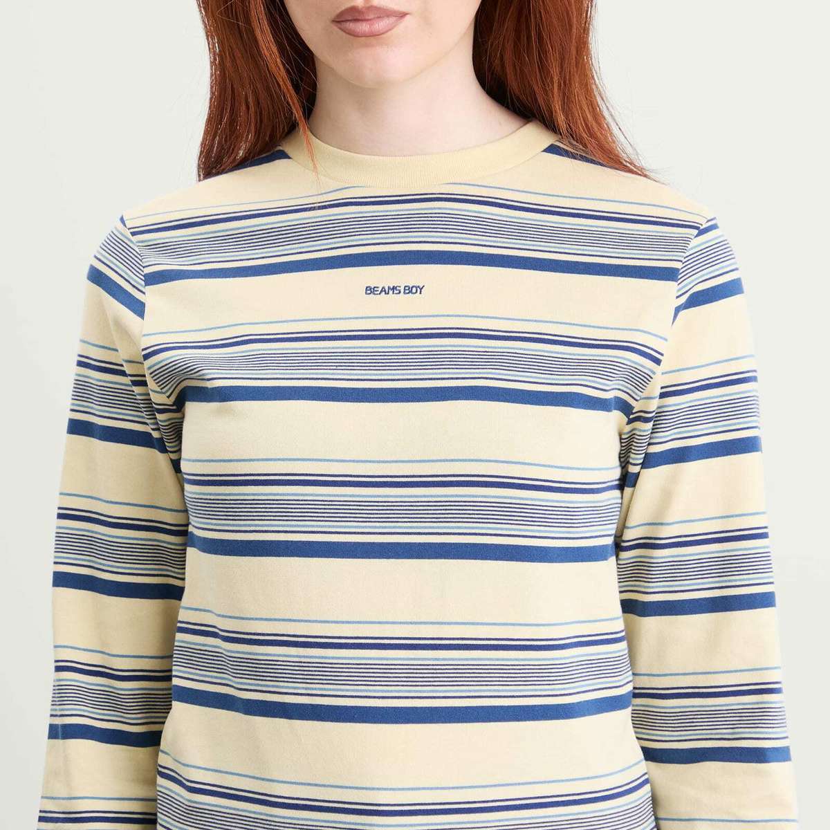 Beams Boy Women's Embroidery Long Sleeve T-Shirt in Ivory